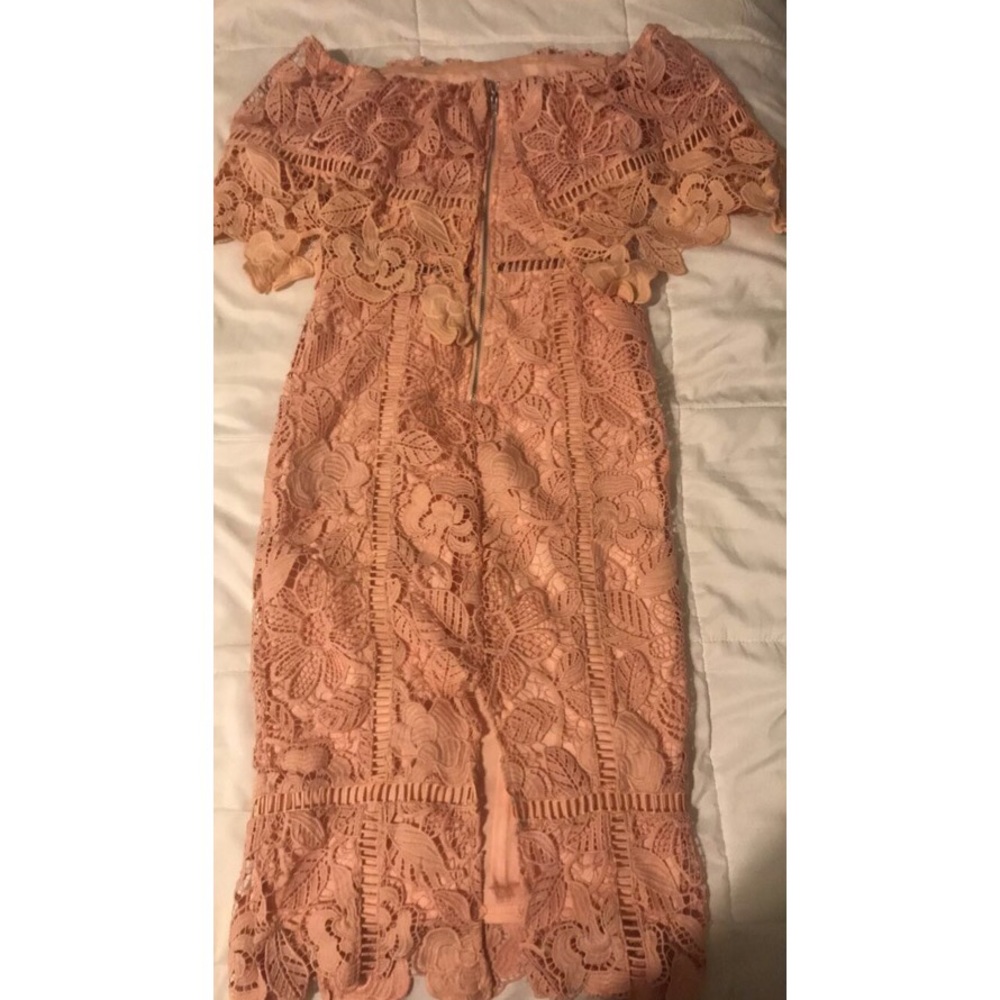 light pink lace covered dress